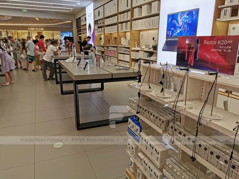 Wood Black Mobile Phone Sales Counter Store