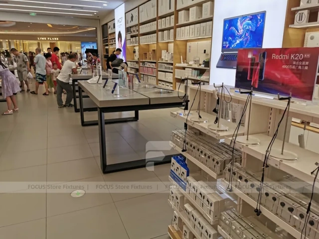 Wood Black Mobile Phone Sales Counter Store