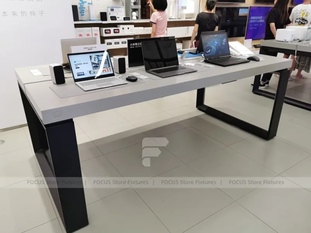 Wood Black Mobile Phone Sales Counter Store