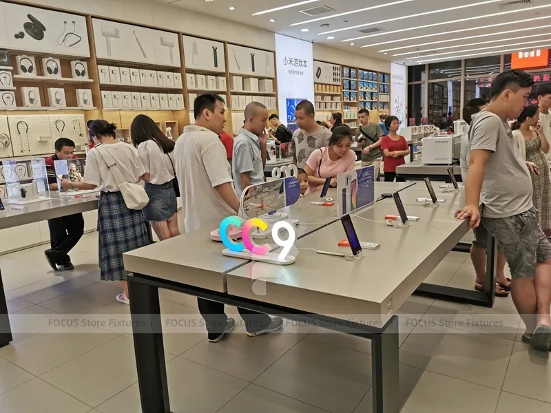 Wood Black Mobile Phone Sales Counter Store