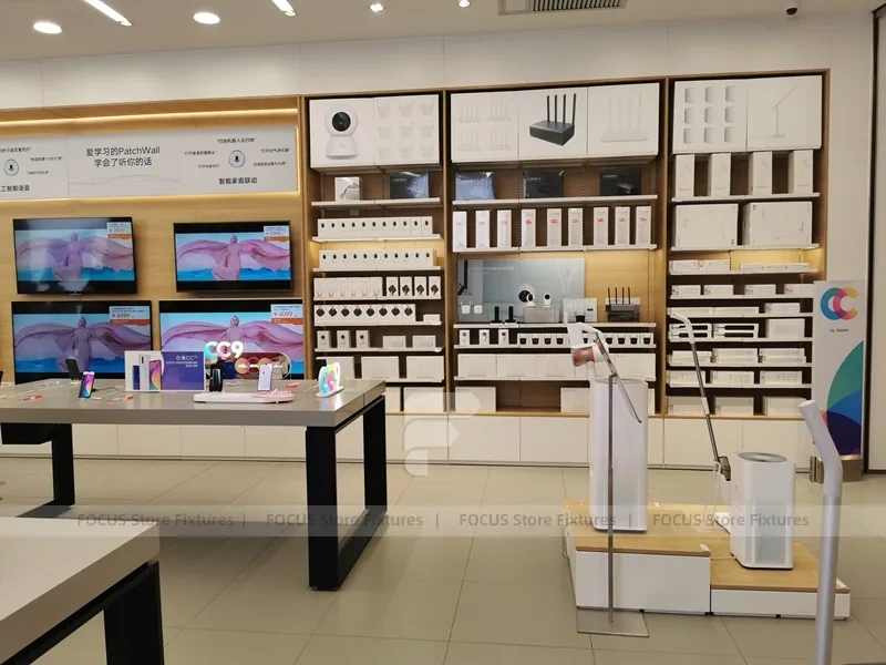 Wood Black Mobile Phone Sales Counter Store