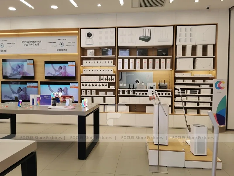 Wood Black Mobile Phone Sales Counter Store