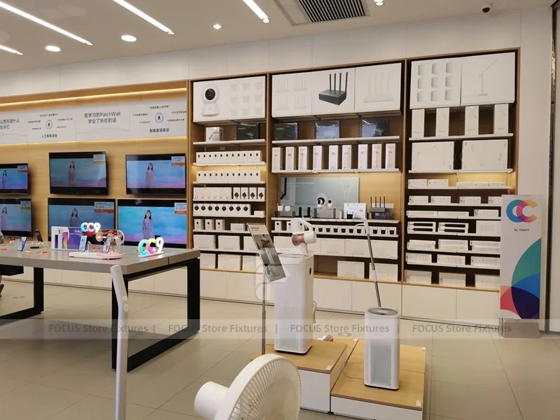Wood Black Mobile Phone Sales Counter Store