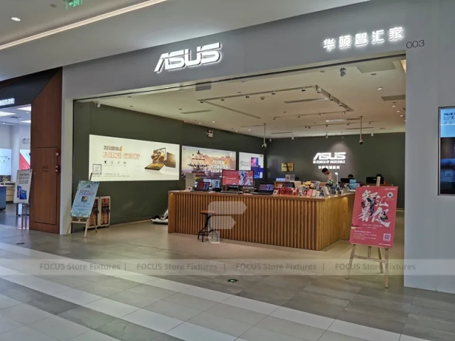 Wood Black Mobile Phone Sales Counter Store