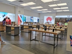 Wood Black Mobile Phone Sales Counter Store