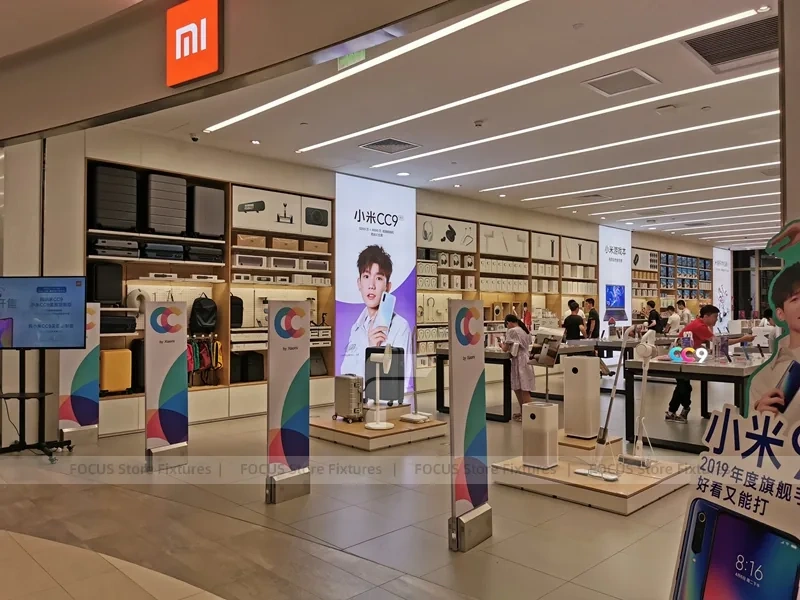 Wood Black Mobile Phone Sales Counter Store