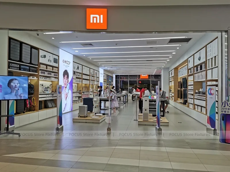 Wood Black Mobile Phone Sales Counter Store
