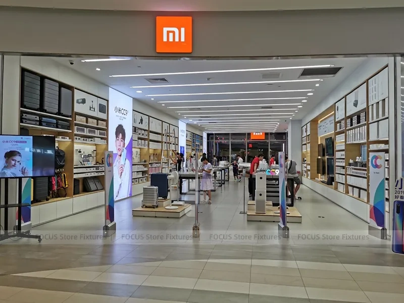 Wood Black Mobile Phone Sales Counter Store