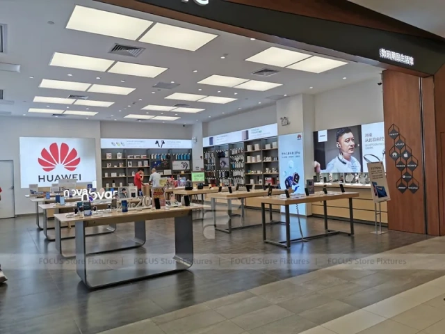 Wood Black Mobile Phone Sales Counter Store