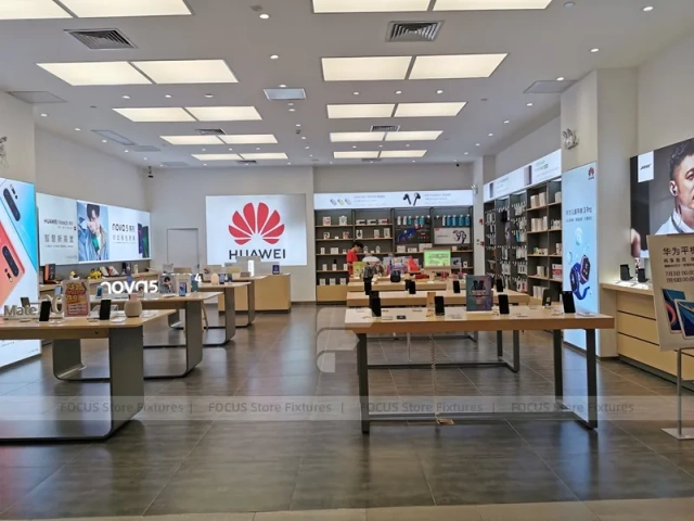 Wood Black Mobile Phone Sales Counter Store