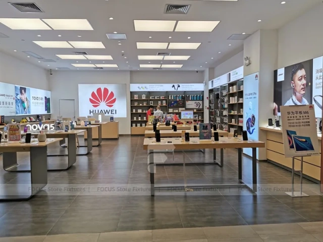 Wood Black Mobile Phone Sales Counter Store