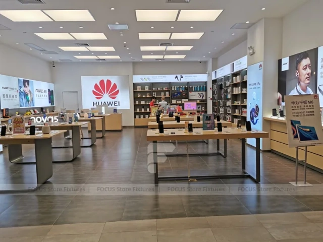 Wood Black Mobile Phone Sales Counter Store