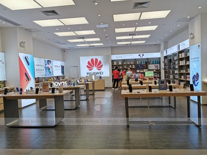 Wood Black Mobile Phone Sales Counter Store