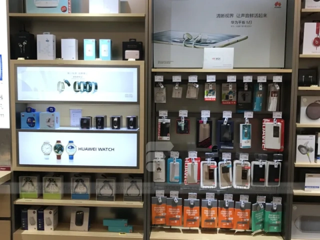 Wood Black Mobile Phone Sales Counter Store