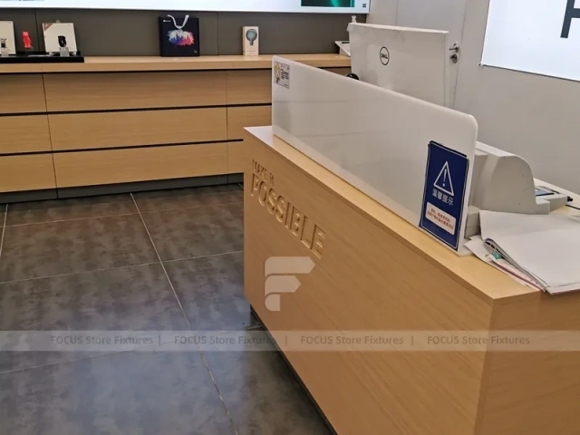 Wood Black Mobile Phone Sales Counter Store Version