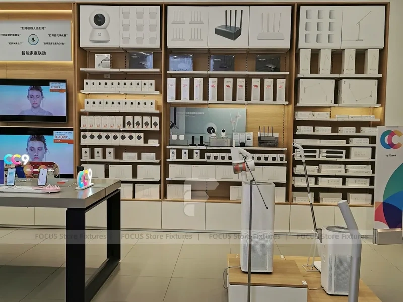 Wood Black Mobile Phone Sales Counter Store Version