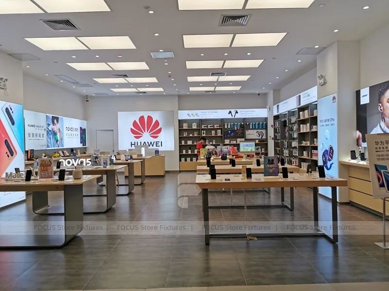 Wood Black Mobile Phone Sales Counter Store Version