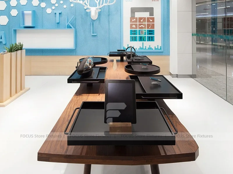 Wood Black Mobile Phone Service Desk