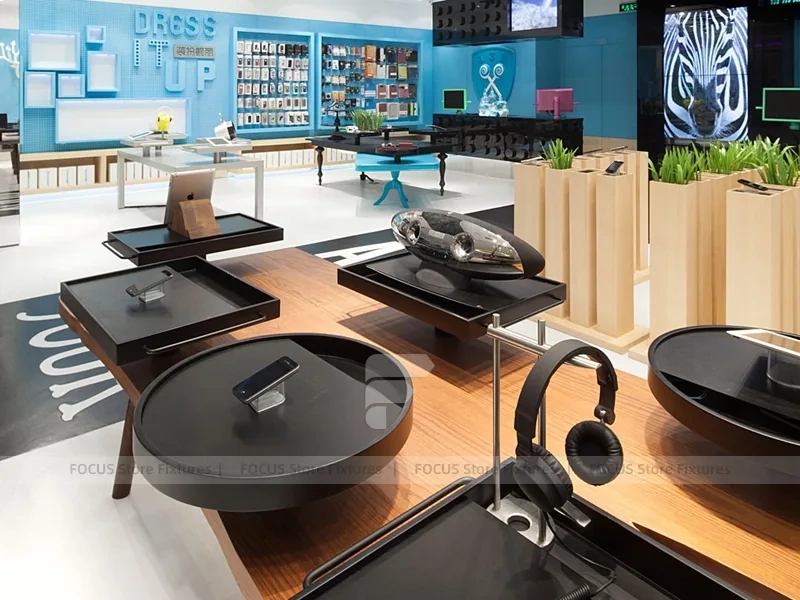 Wood Black Mobile Phone Service Desk