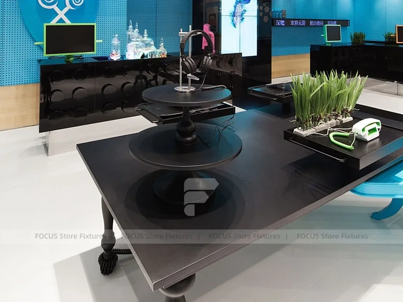 Wood Black Mobile Phone Service Desk