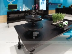 Wood Black Mobile Phone Service Desk