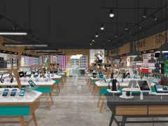 Wood Colorful Mobile Phone Store Interior