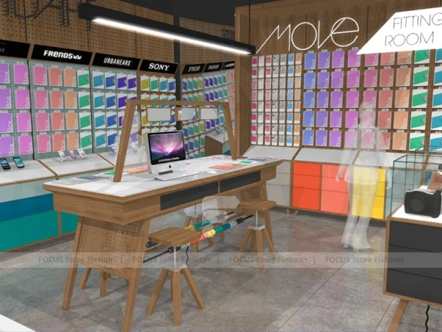 Wood Colorful Mobile Phone Store Interior