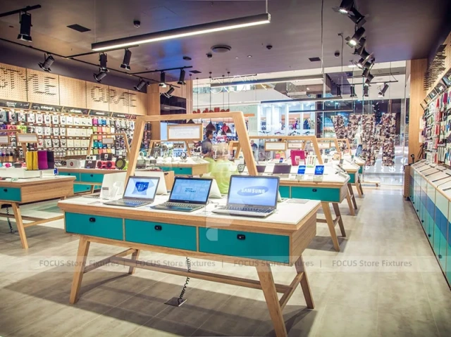 Wood Colorful Mobile Phone Store Interior