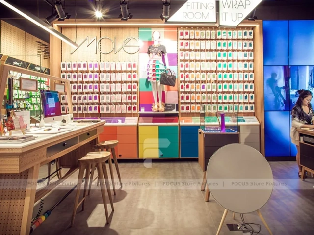 Wood Colorful Mobile Phone Store Interior