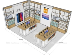 Wood Frame MI Mobile Phone Store Layout