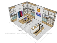 Wood Frame MI Mobile Phone Store Layout