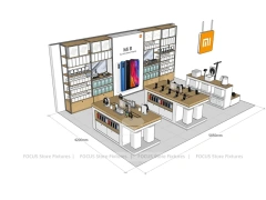 Wood Frame MI Mobile Phone Store Layout