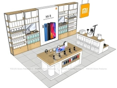 Wood Frame MI Mobile Phone Store Layout