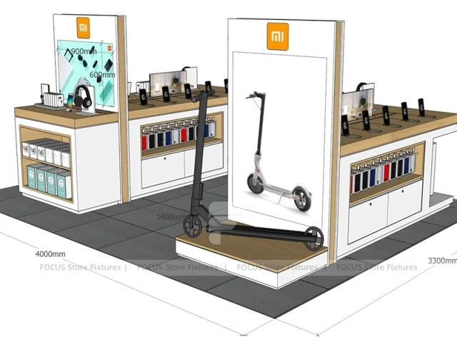 Wood Frame MI Mobile Phone Store Layout