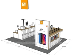 Wood Frame MI Mobile Phone Store Layout