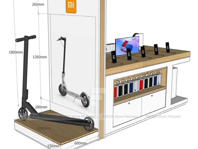 Wood Frame MI Mobile Phone Store Layout