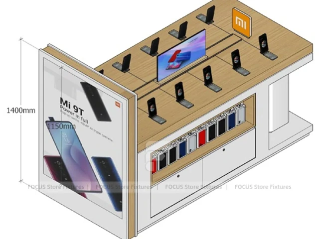 Wood Frame MI Mobile Phone Store Layout