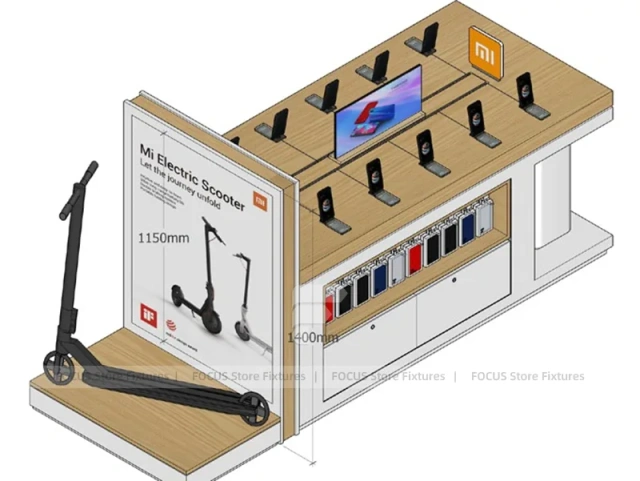 Wood Frame MI Mobile Phone Store Layout