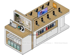 Wood Frame MI Mobile Phone Store Layout