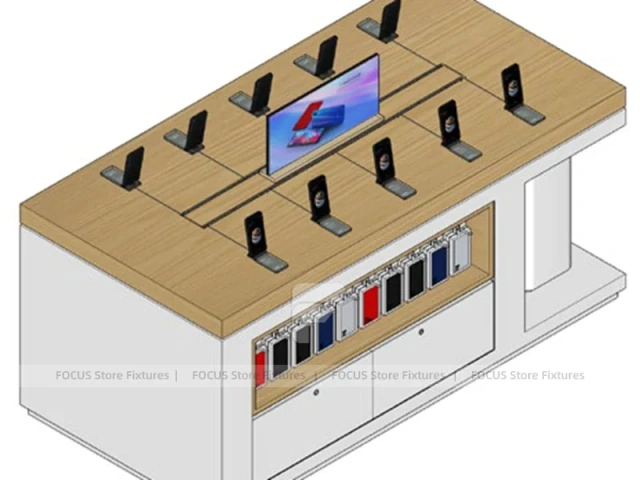 Wood Frame MI Mobile Phone Store Layout