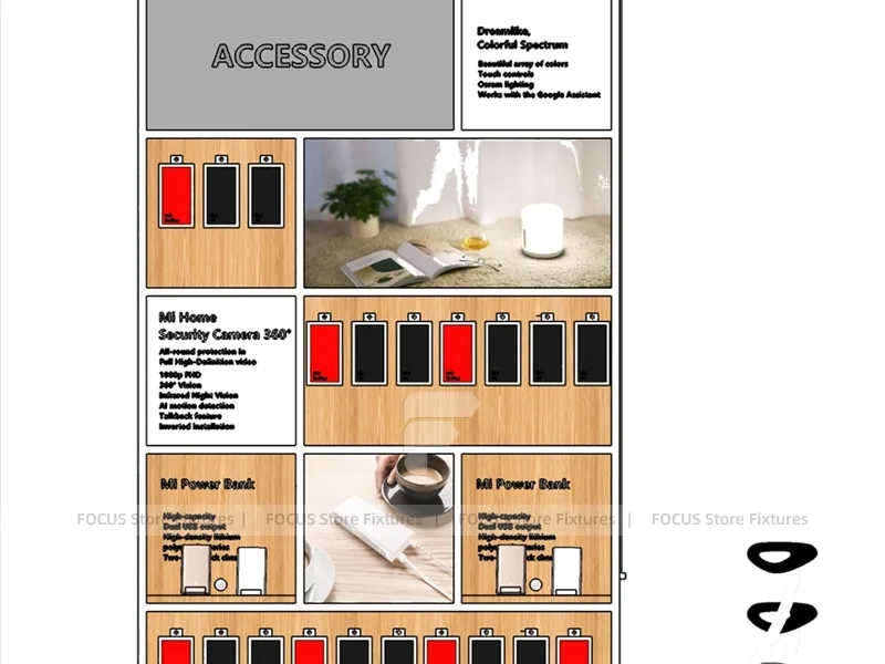 Wood Frame MI Mobile Phone Store Layout