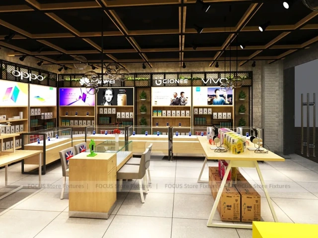 Wood Lime Mobile Phone Store Interior