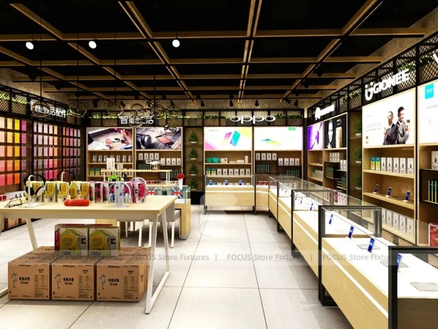 Wood Lime Mobile Phone Store Interior
