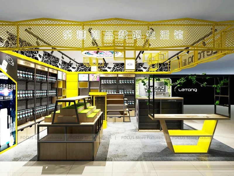 Wood Lime Mobile Phone Store Interior