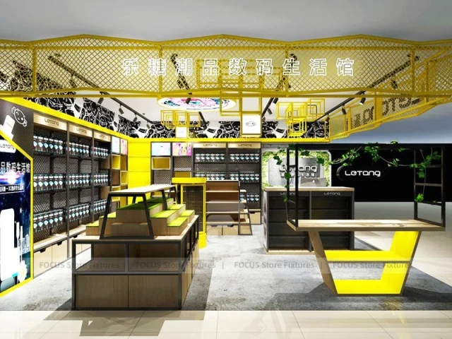 Wood Lime Mobile Phone Store Interior