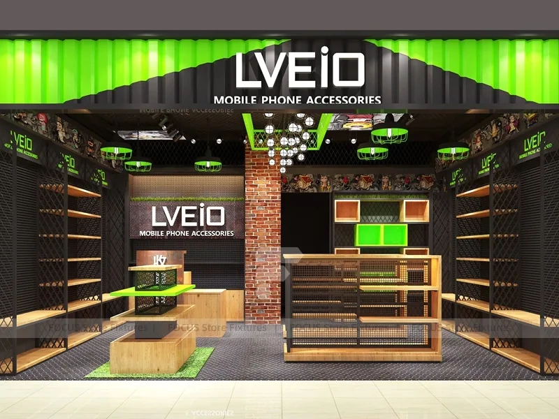 Wood Lime Mobile Phone Store Interior
