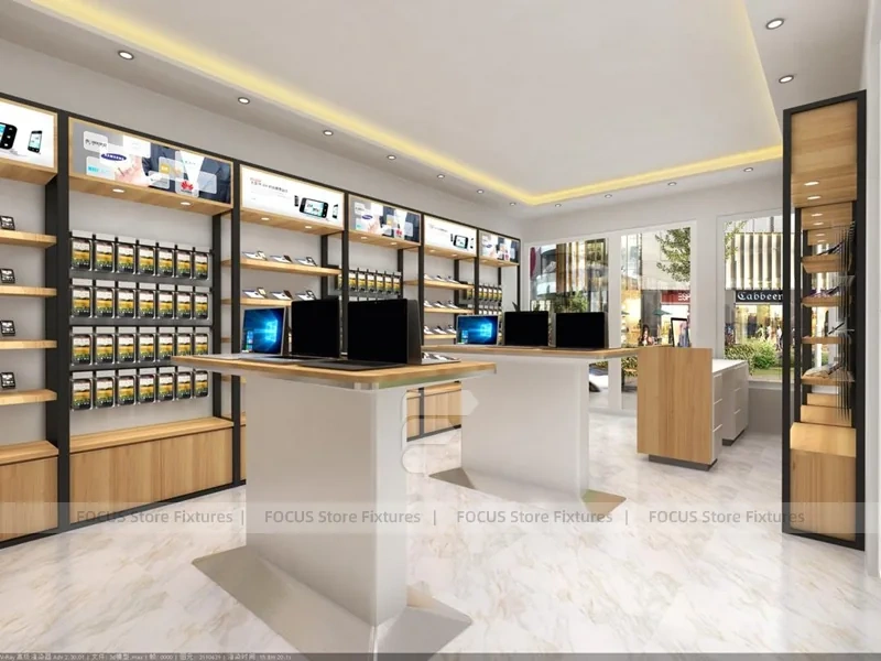 Wood Logo Mobile Phone Store Interior