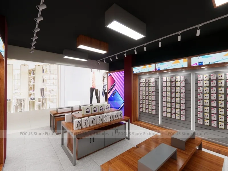 Wood Orange Mobile Accessories Store Interior