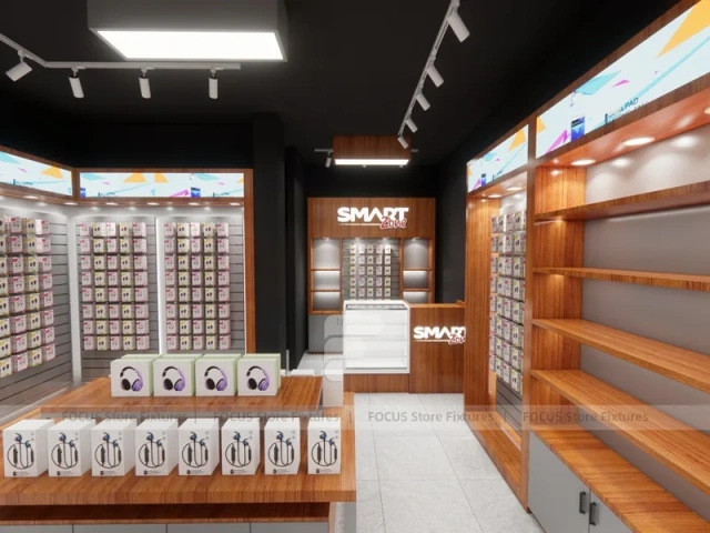 Wood Orange Mobile Accessories Store Interior