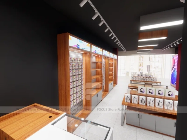 Wood Orange Mobile Accessories Store Interior